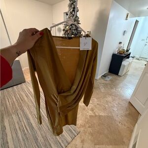 Missguided Olive Long Sleeve Dress